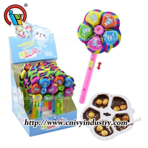 Šokoladinių sausainių puodukas vėjo malūnėlio švilpuko žaislas