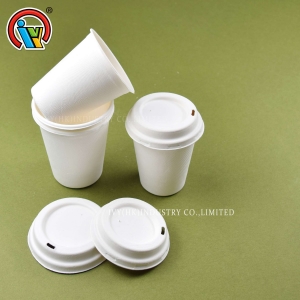 Biologiškai skaidūs kavos puodeliai su dangteliais